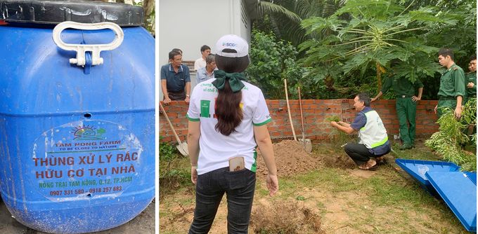Biến rác hữu cơ thành phân hữu cơ quy mô nông hộ